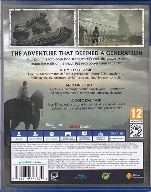 Shadow of the Colossus - PS4 (A Grade) (Genbrug)